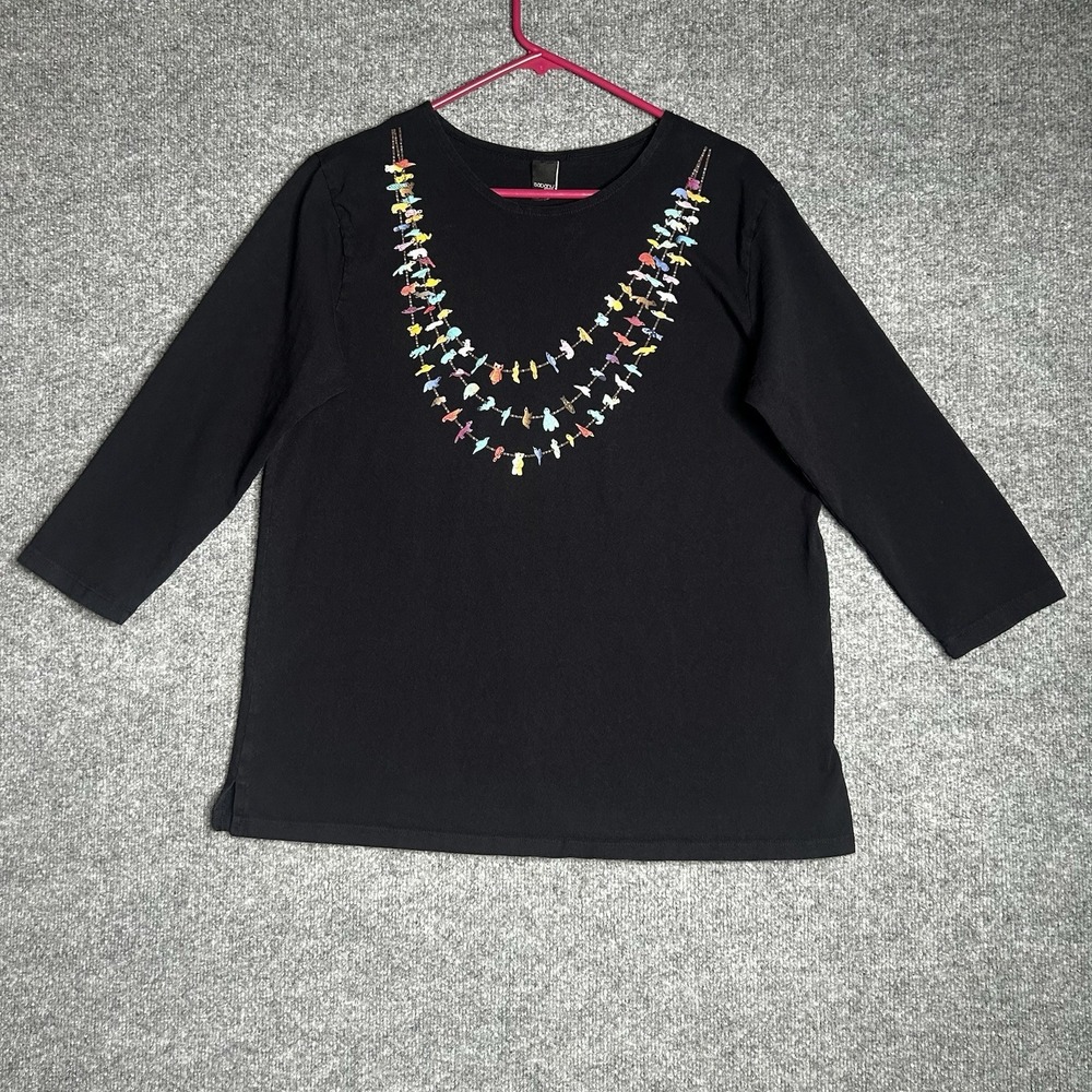 Sabaku Artwear Top Size Medium Artsy Necklace Black‎